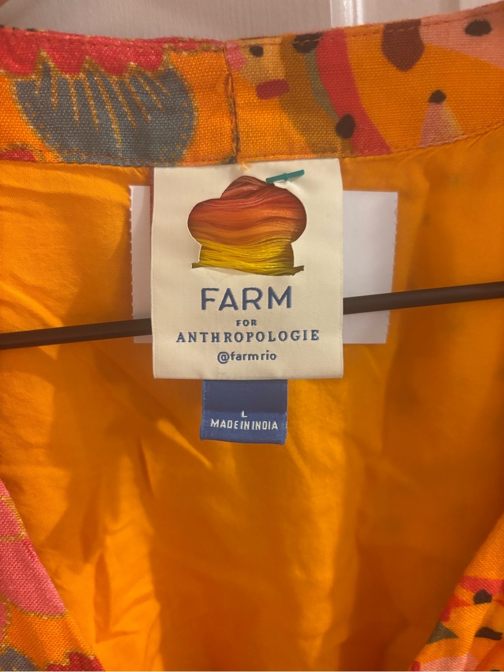 Farm for Anthropologie Orange & Pink Floral Dress - Picture 2 of 4